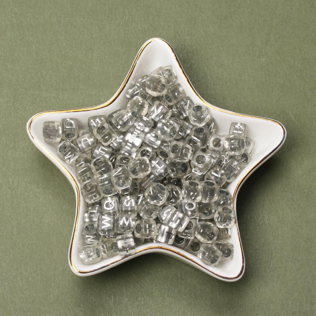 Мода 80 шт 6 мм Акриловый куб Материал Квадратная буква Сосновые бусины Ручной работы Браслет Изготовление ювелирных изделий Аксессуары DIY