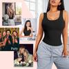 Women Compression Shapewear Bodysuit Tummy Control Leotard Slimming Body Shaper Waist Trainer Romper Scoop Neck Tank Top Jumpsuits Vest