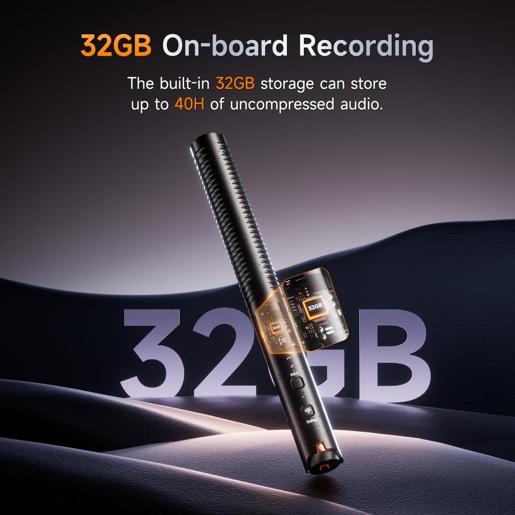 Wireless Microphone Comica VM40 Gun Microphone 32G Internal Super Wireless Wired Dual Mode 200m Transmission Distance USB C Output External Microphone