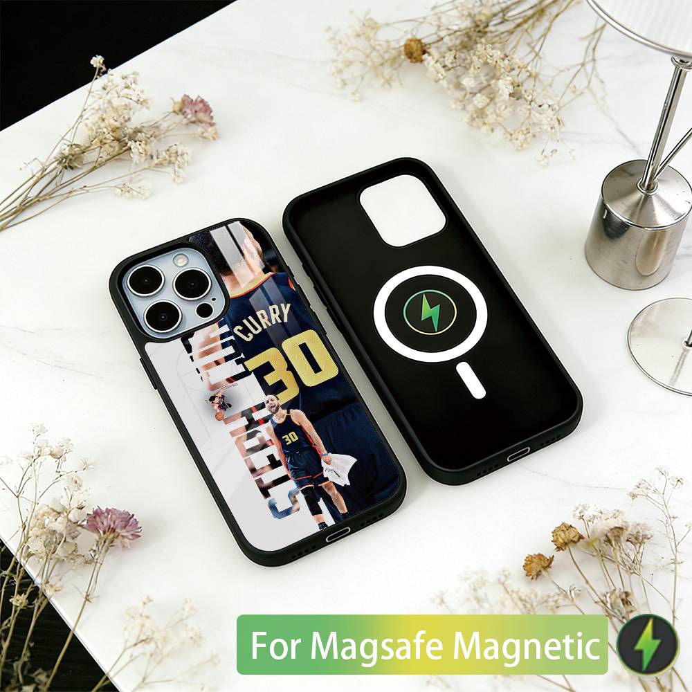 Чехол для телефона Звезды баскетбола Стивена Карри Для iPhone 17, 16, 15, 14, 13, 12, 11 Plus, Pro Магнитный Для Magsafe Беспроводной Зарядки