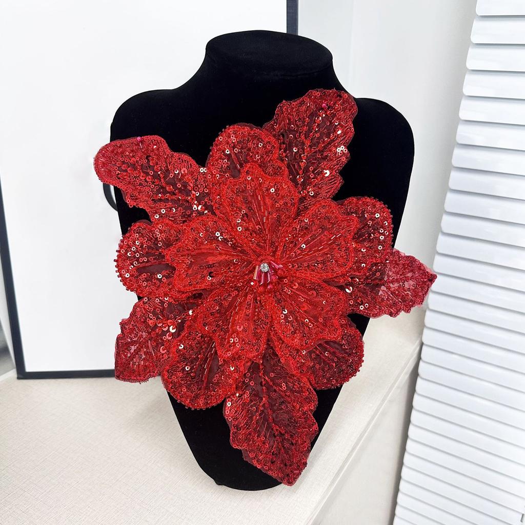 Eye-Catching Sequins Flower Applique for Clothes Hat Sewing Patches DIY Scarf Wedding Dress Decors Accessories