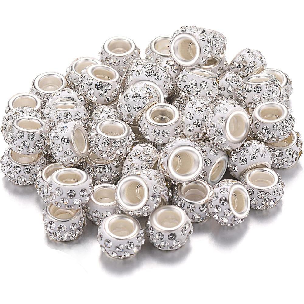 20/60/120 шт. Бусины для волос 12 мм, европейские бусины с большим отверстием, бусины для волос, ожерелья, серьги, браслеты, принадлежности для рукоделия