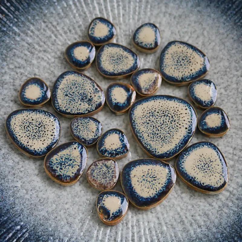 100g DIY Ceramic Mosaic Tiles Glass Leaf Petal Shape Handmade Ornaments Tiles Wall Crafts Crystal for Decorative Material Cerh1