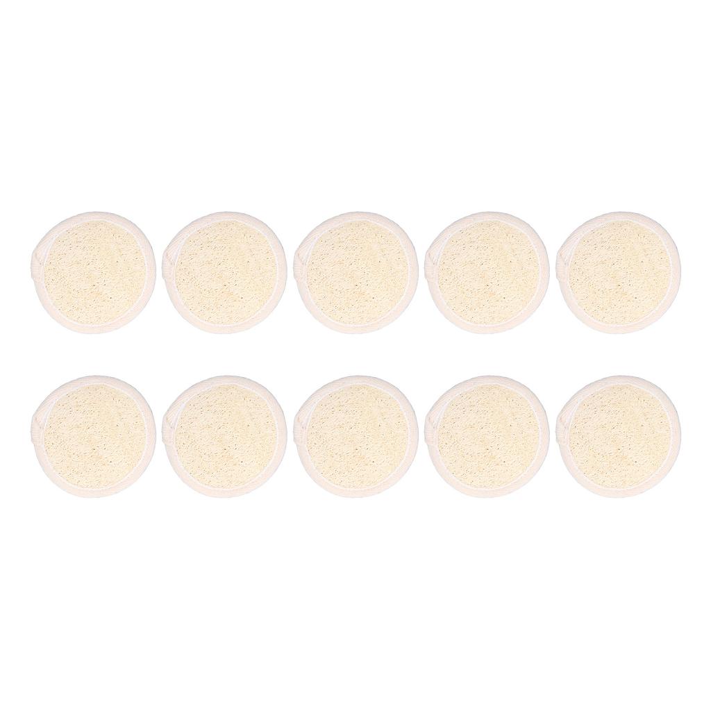 10 шт. отшелушивающих дисков для лица из люфы круглой формы, многоразовые, мягко очищающие, для снятия макияжа, умывания лица