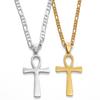 Anniyo 4.3CM Egyptian Cross Pendant Ankh Necklace Woman Men Gold /Silver Color African Charms Jewelry Egypt Nile Key #159321
