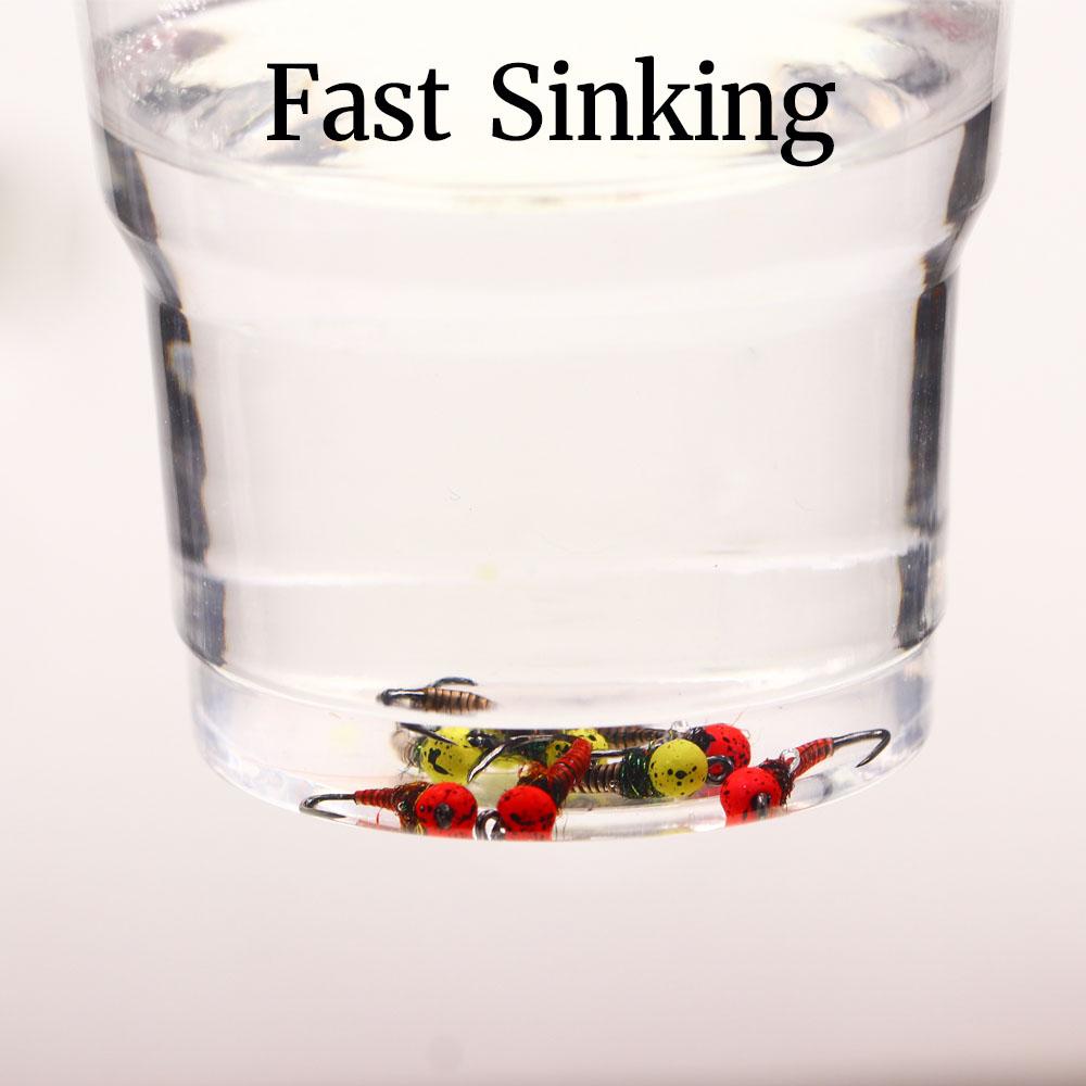 3 шт./4 шт. #12 #14 Быстро тонущие офсетные джиг-головки с вольфрамовой бусинкой без бородки, нимфы пердигон для ловли форели, черные с пятнышками