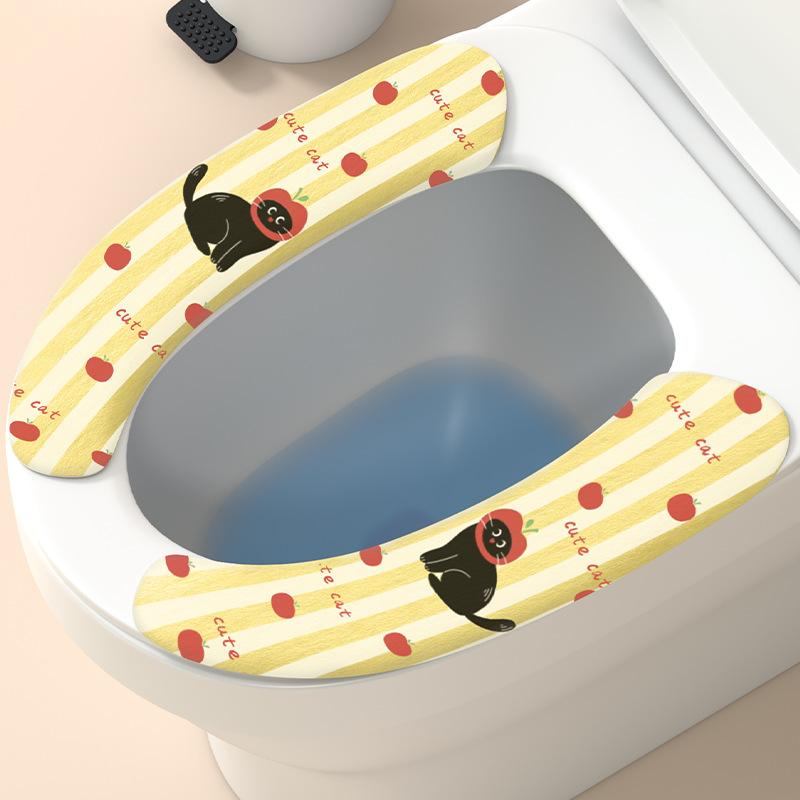 Универсальный чехол на сиденье унитаза, мягкая клейкая накладка на сиденье для унитаза, моющаяся теплая накладка на сиденье для ванной комнаты, подушка, одноцветная подушка