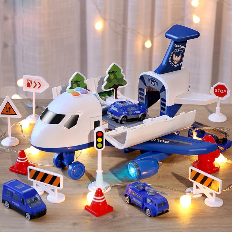 Qwz New Aircraft Simulation Track Inertia Toy Airplane With Lights Music Large Size Passenger Plane Kids Airliner Toy Car Gifts