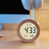 Table Alarm Digital Calendar Temperature Quiet Clock, Clock, Clock, Wooden, Natural, Display, Display, Cute, Round, Square, Bedside, Bedroom, (Round)