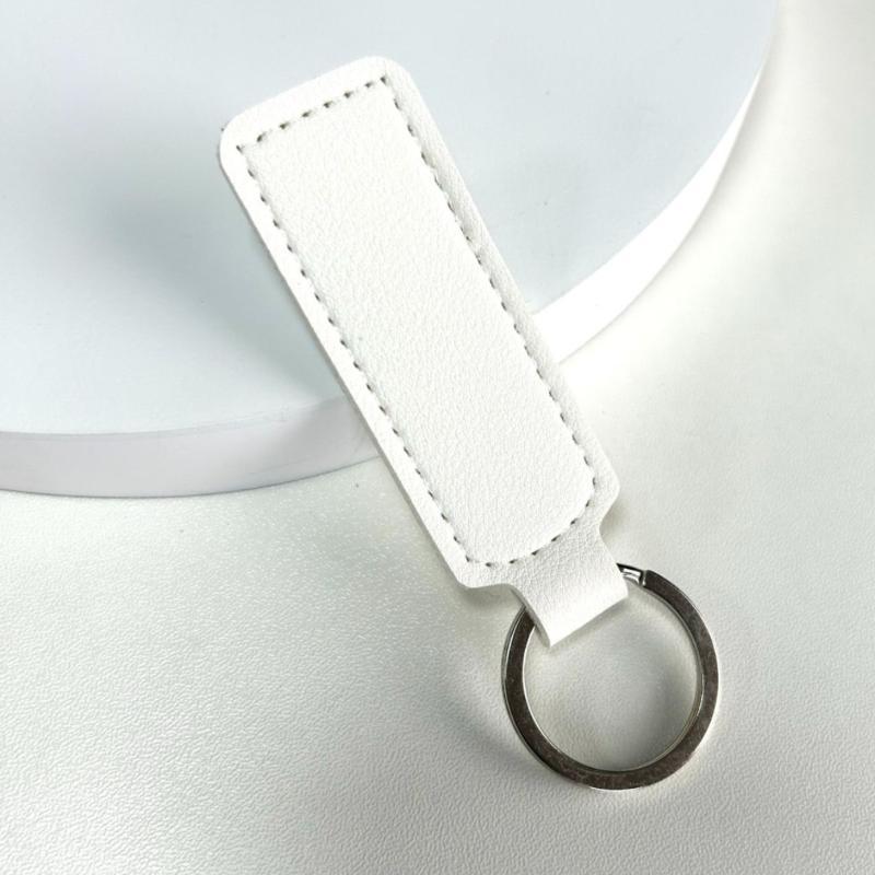 Simple PU Leather Keychain Soft Touch Solid Color Mini Key Holder Fashion Bag Pendant Decor for Daily Use