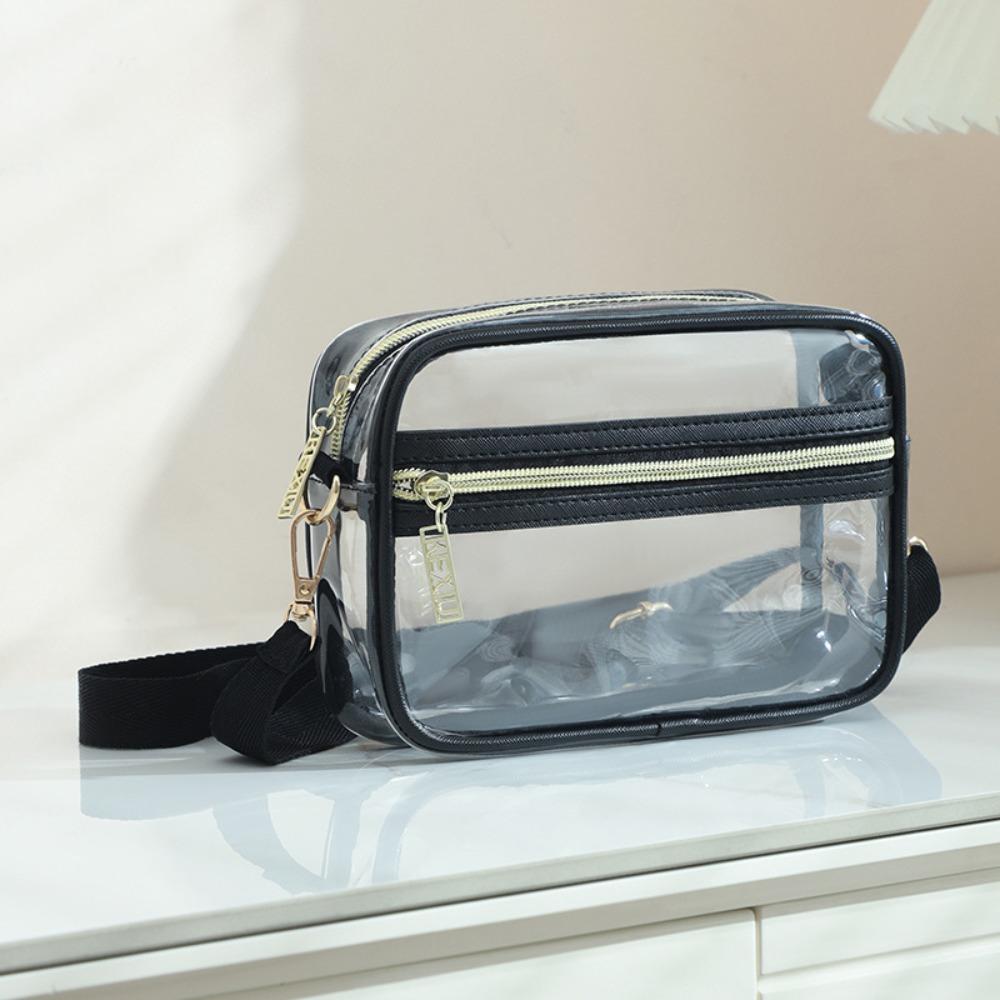 Waterproof PVC Crossbody Bag Adjustable Shoulder Strap Clear Messenger Bag  Unisex