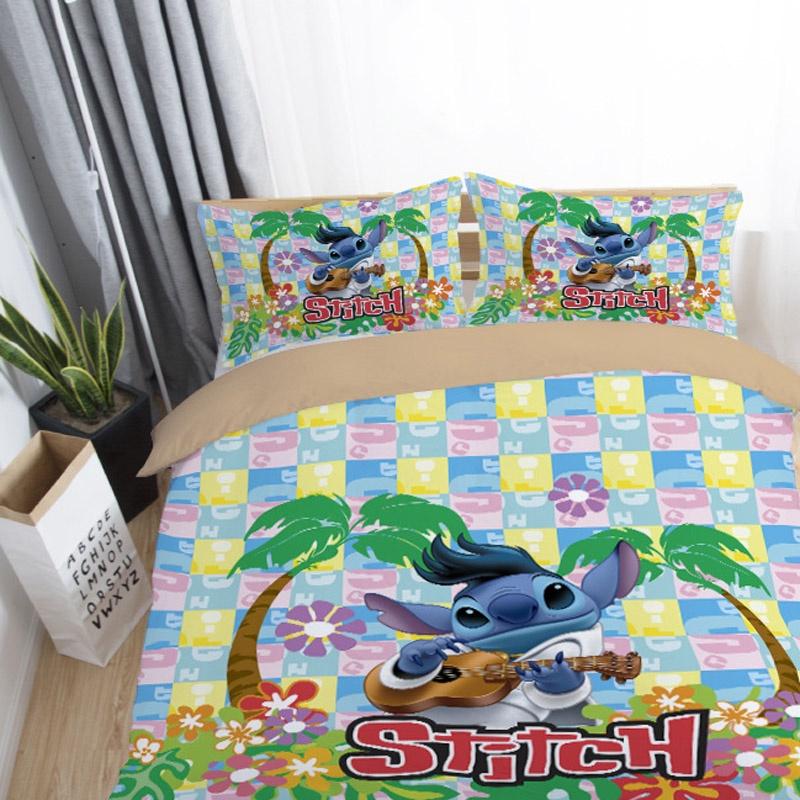 Adorable 3d Cartoon Stitch Anime Comforter With Matching Duvet Cover And Pillowcase