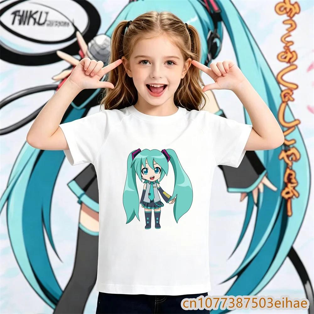 Hatsune Miku Unique Y2K Retro Design T Shirt Loose Printed Short Sleeve Unisex Kids Sportswear Casual Top For Boys And Girls