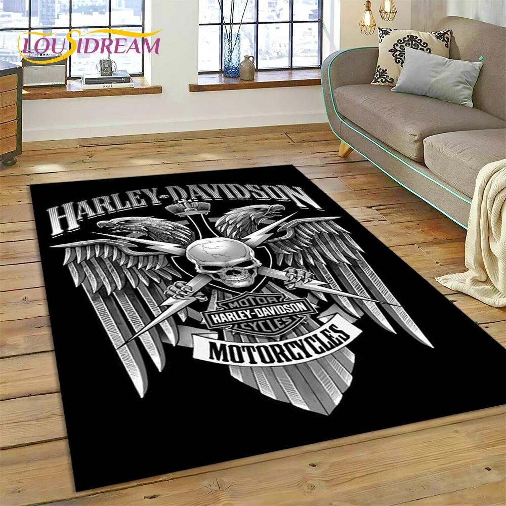 Ковер с логотипом мотоцикла Harley-y, 27 стилей, для гостиной, спальни, домашнего декора, нескользящий коврик для пола, для дивана, прихожей, подарок детям