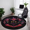 1pc Feline Flames Office Round Area Rug, Under Office Chairs Bedroom Living Room Home Decor, Room Deco, Available in Various Sizes