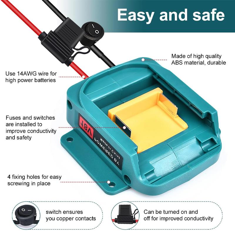 For Makita 14.4V 18V Li-ion Battery Adapter DIY Battery Cable Connector Output Adapter BL1830 BL1840 BL1850 For Electric Drills