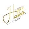 Happy Birthday Cake Topper Plastic Gold Mirror Cupcake Topper For Kids Birthday Party Cake Dessert Decorations Baby Shower Decor