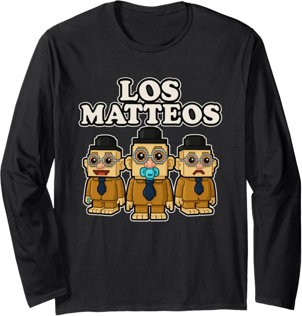 Los Matteos Funny Mateo Italian Brainrot Meme Long Sleeve T-Shirt