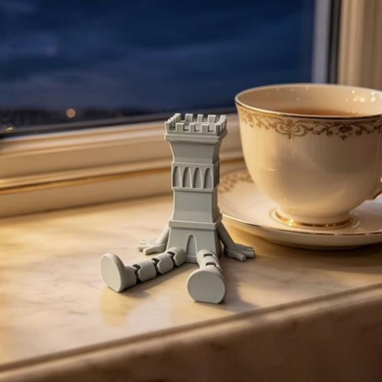 3D Printed Articulated Castle Action Figure, Flexible Fantasy Tower Toy, Creative Desk Decor & Fidget Toy, Unique Gift for Model Lovers Kids