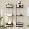 VidaXL 3-Tier Wall Shelves with Bars 2 Pcs Brown Oak 836262