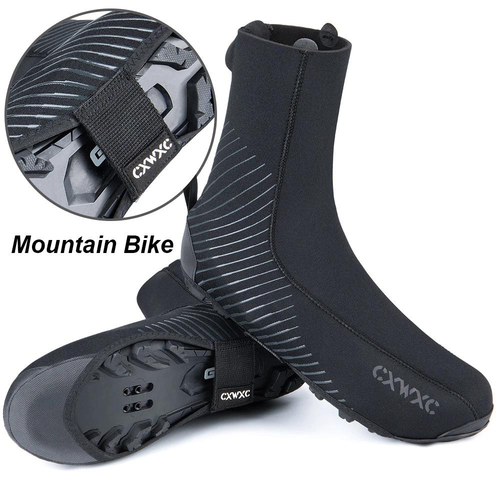 Чехлы для велосипедных ботинок Зимние теплые ветрозащитные водонепроницаемые Чехлы для горного велосипеда Шоссейные противоскользящие Чехлы для велосипеда