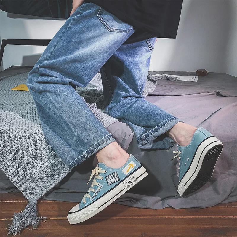 2024 Men's Korean Style Trendy Low-Top Canvas Shoes – Breathable, Casual, All-Match Sports Shoes for Students