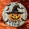2d Flat 20*20cm, Halloween Home Decoration, Halloween Wizard Pumpkin "Trick or Treat", Wooden Circular Creative Decoration Logo, for Home, Kitchen