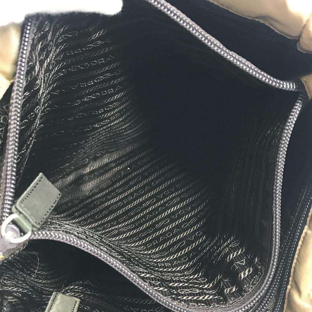 Prada B9223 треугольный логотип Вертикальная сумка-тоут Сумка через плечо Нейлон Бежевый