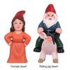 Landscape Female Goblin Statue Miniature Dwarf Figurine Fairy Garden Decorations Riding Pig Gnome