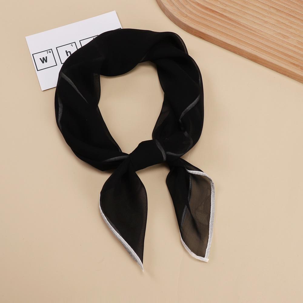 Fashionable New Versatile Headscarf Large Square Scarf Solid Color Scarf Women'S Simulated Silk Satin Scarf