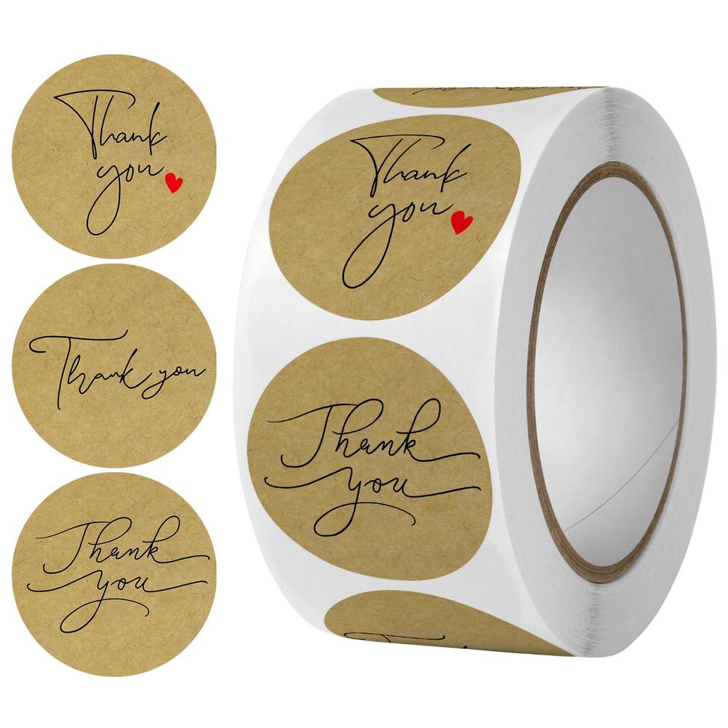 Наклейки с благодарностью из крафт-бумаги для украшения выпечки своими руками
