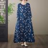 Long Sleeve Plus Size Cotton Vintage Floral New In Dresses for Women Casual Loose Spring Summer Autumn Dress