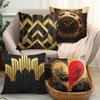 Черное Золото Ретро Современный Принт Узор Наволочка Полиэстер Наволочка Домашний Декор Наволочка с Молнией