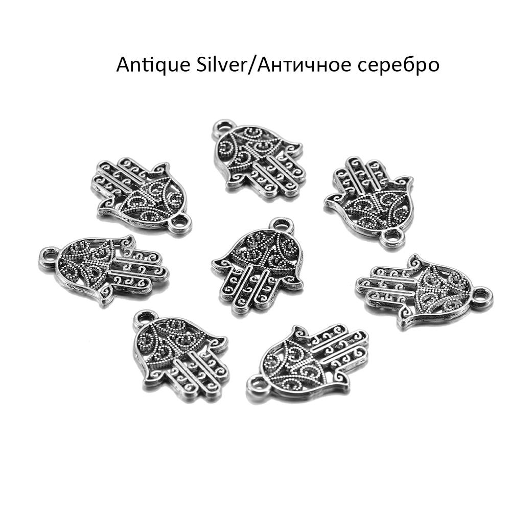 20 шт./лот античная бронза подвески Хамса защита ладони кулон для браслета ожерелье ювелирные изделия ручной работы 21x15 мм
