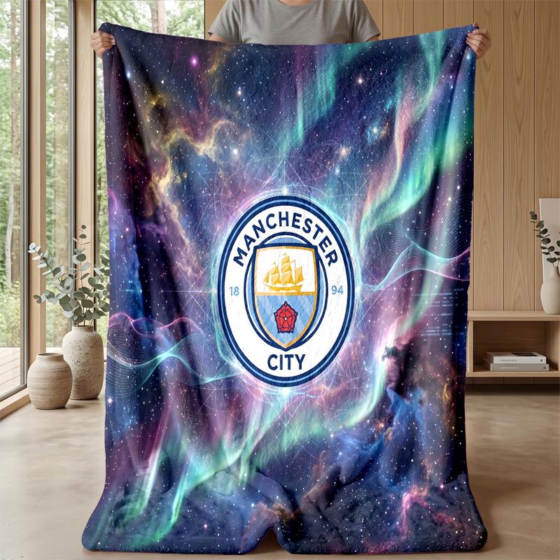 Manchester City Theme blanket Soft Flannel Blanket Plush Throw Blanket Cozy Sofa Bed Blanket for Home Decor