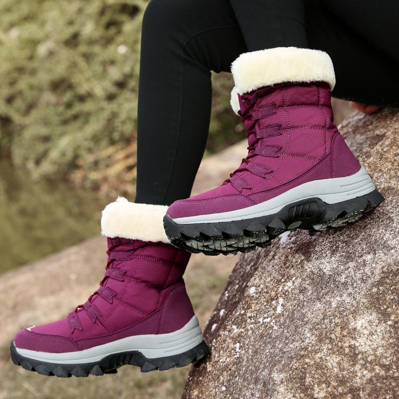 Winter Plus Plush Thick Warm High Top Snow Boots Cotton Boots Women's Shoes Casual Outdoor Cotton Boots