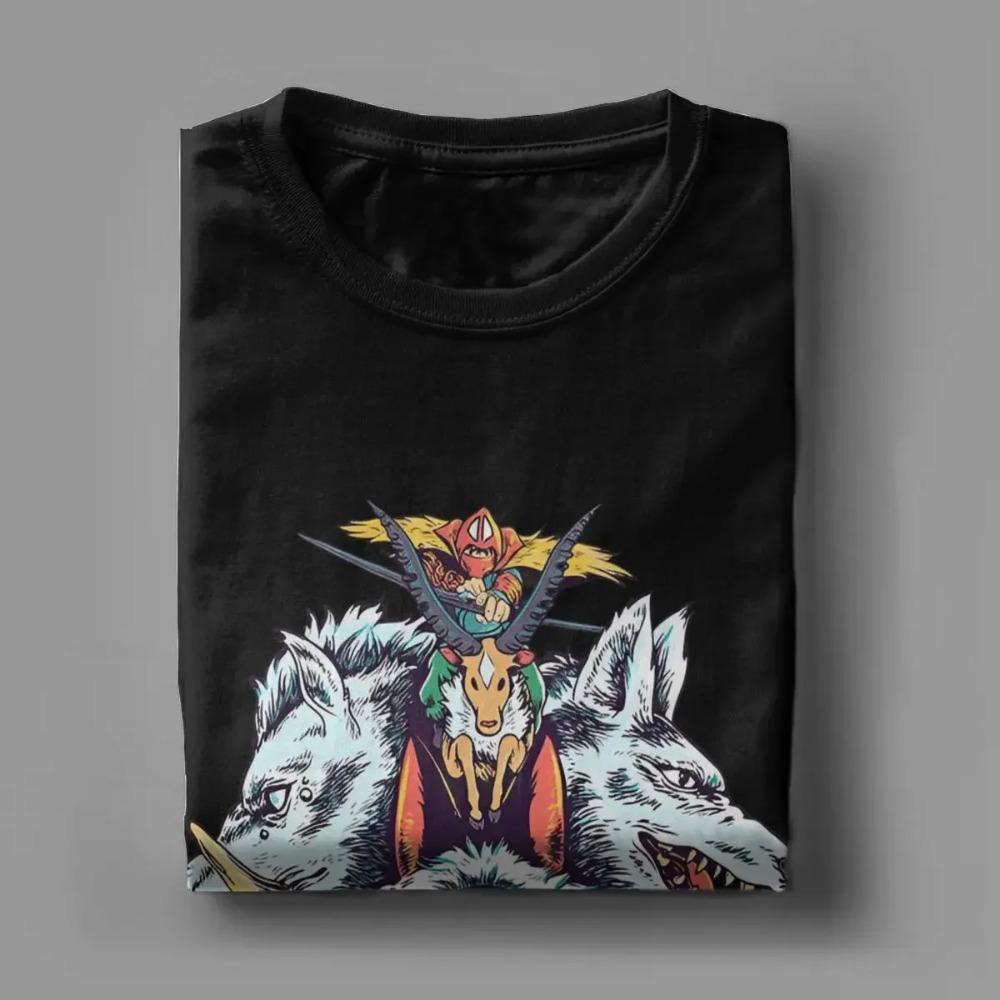 Футболка мужская Принцесса Мононоке Япония Аниме Мультфильм Потрясающие футболки Короткий рукав Круглый вырез Футболка 100% хлопок Летний мерч