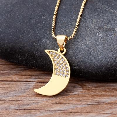 Nidin Luxury Fashion Cubic Zirconia Heart Pendant Women Gold Plated High Quality Chain Necklace Sparking Jewelry Party Gift