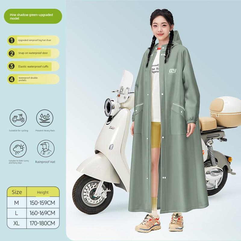 Raincoat for Electric Scooter, Women's Model, Single-Person, Full-Body, Storm-Proof, Adult Outerwear, Integrated Person-Scooter Separation