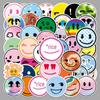 50 Smiley Face Cartoon Stickers: Waterproof DIY Decor for Cups, Phones, and Suitcases