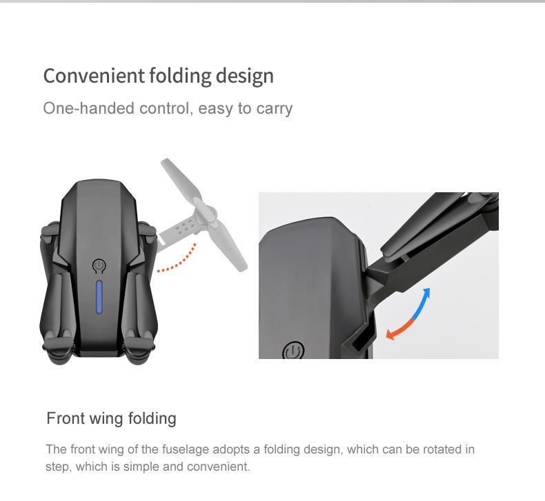 E88 Складной HD Дрон с Двойной Камерой Квадрокоптер для Аэросъемки