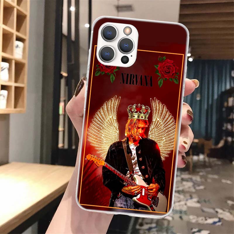 Ретро Певец Курт Кобейн Мягкий Чехол Для Телефона Для iPhone 17 Air 16 16E 15 14 Plus 13 Mini 12 11 Pro Max X XR XS 7 8 + SE 2020 Узор