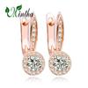 MINTHA Clip Earrings Trendy Rose Gold Color Wedding Daily Fashion Jewelry Cubic Zirconia Geometry Earrings For Women Bridal Geometry Earrings