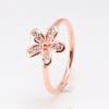 925 Sterling Silver Pan Ring Shiny Rose Gold And Silver Daisy Ring For Women Wedding Party Gift Fashion Jewelry