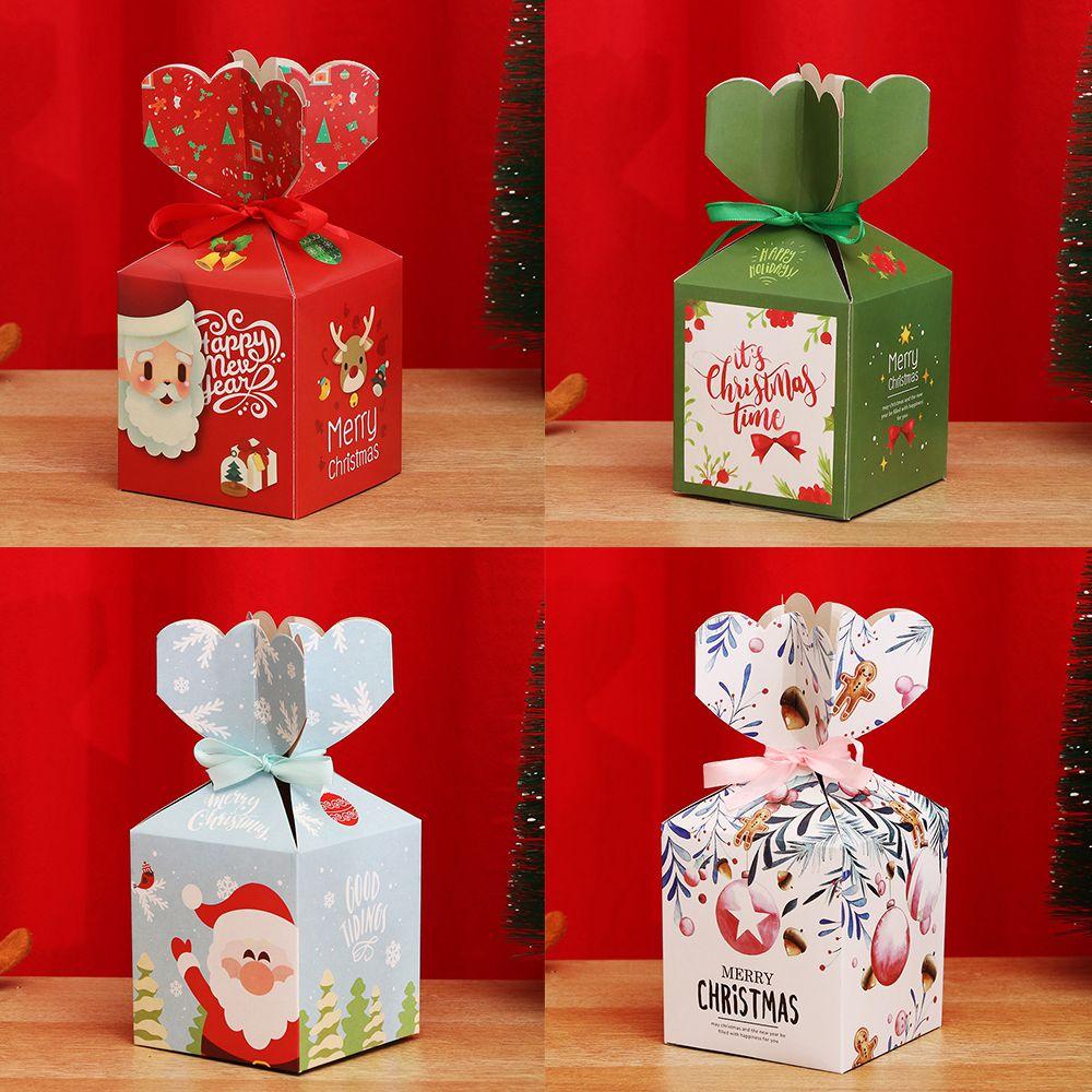 Shape Party Decoration Gift Bag Paper Boxes Cookie Package Xmas Gift Boxes Christmas Candy Bags