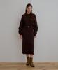 Odier Button Long Knit Dress - Brown