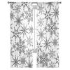 Hand Drawn Snowflake Tulle Curtains Living Room Kitchen Chiffon Curtain Bedroom Balcony Sheer Curtain Fashion Home Decor