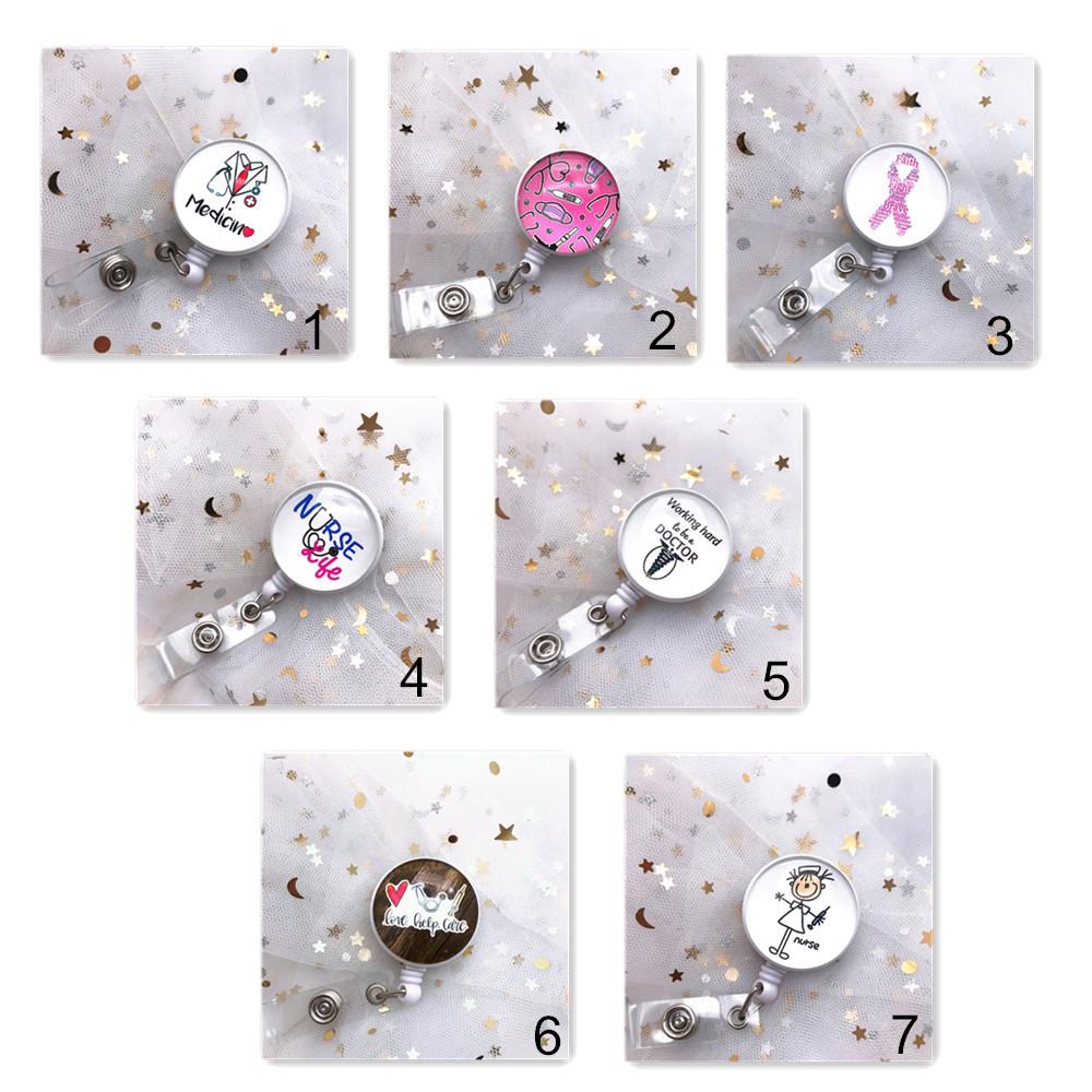 Supplies Cartoon Medicine ID Card Nurse Doctor Badge Holder Retractable Badge Reel Name Card Holder