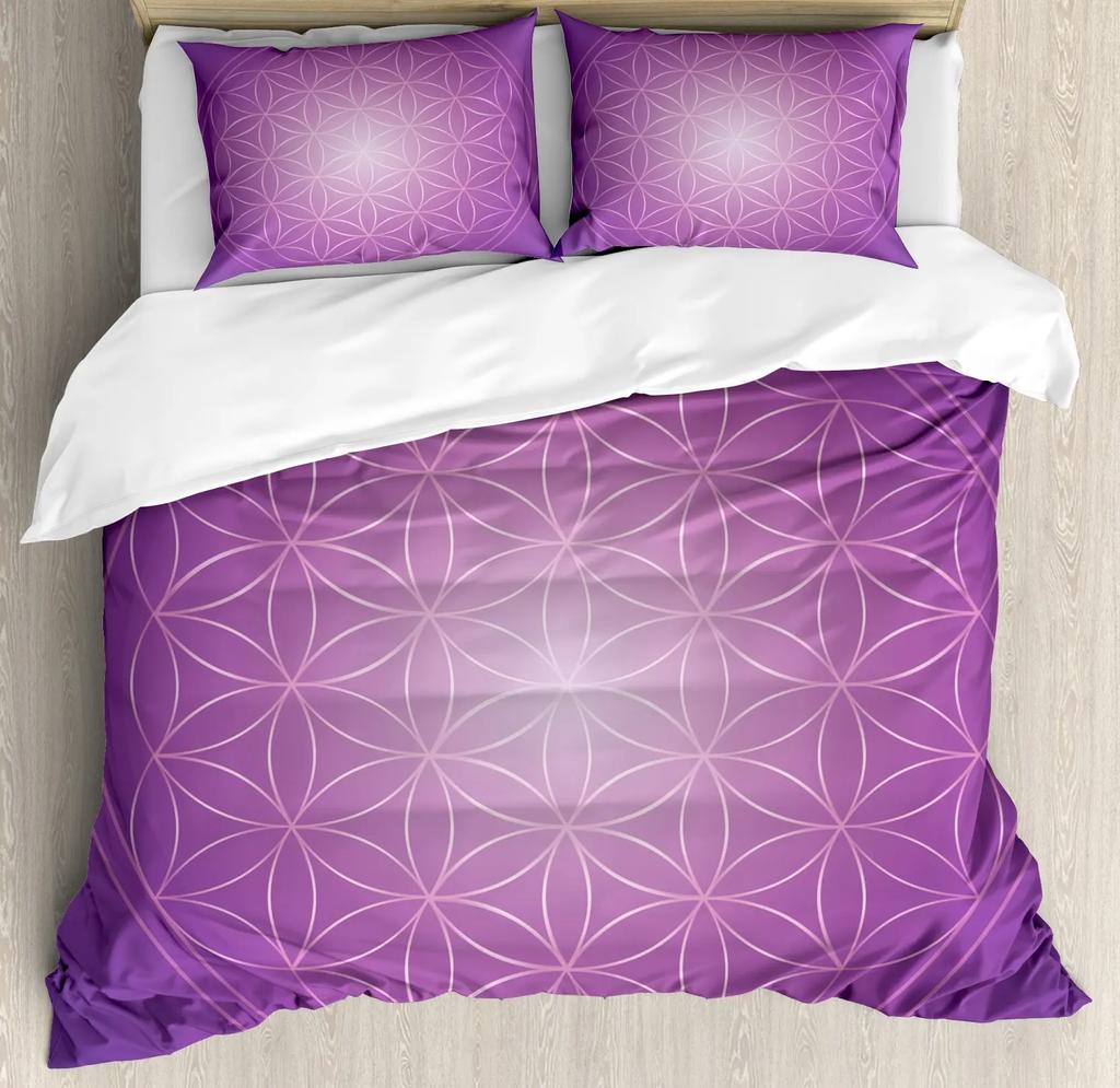 Комплект постельного белья Flower of Life, темно-синий, размера Queen, с геометрическим принтом звезд, комплект постельного белья из 2/3 предметов, пододеяльник для детей подростков и взрослых