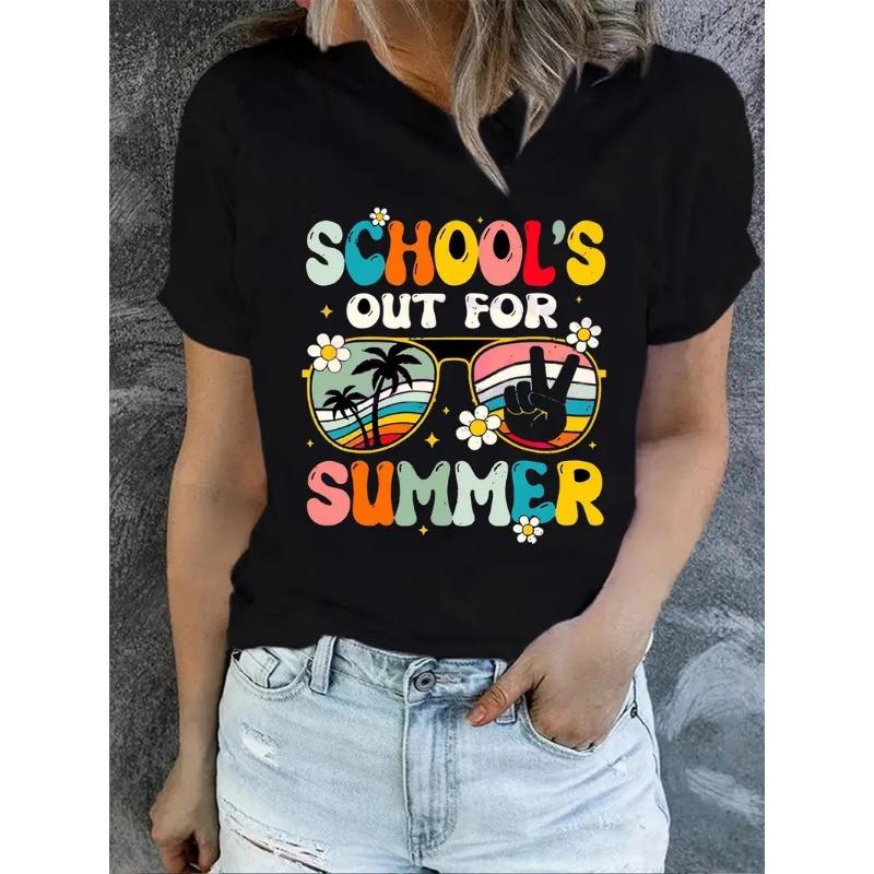 Летний топ с круглым вырезом и принтом, модные повседневные милые женские футболки из чистого хлопка с короткими рукавами